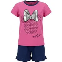 Disney Schlafanzug Minnie Maus Mädchen Kinder Jugend kurzarm Pyjama Gr. 134 bis 164, 100% Baumwolle