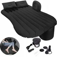 Ikonka Luftmatratze Auto Luftmatratze Rückbank Schlafen Pumpe schwarz 130×80 Campingbett, (Auto-Matratzen-Set mit elektrischer Pumpe für Rücksitz & Outdoor, Auto-Luftbett mit Pumpe, Kissen, Tragetasche – Reisekomplettset), Aufblasbares Auto Luftbett 