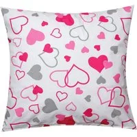 Heubergshop Kissenbezug, (1 Stück), 40x40cm Herzen 100% Baumwolle Kissenhülle Kinder (1-Stück-550/1-40x40)
