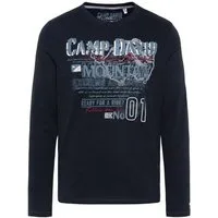 CAMP DAVID Longsleeve mit Used Print und Stickereien