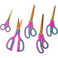 KING Scheren-Set Easycut, (Set, 5-tlg), 5 Scheren, Edelstahlklingen, Titan beschichtet, Soft-Touch Griffe
