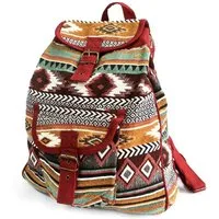 Ancient Wisdom Freizeitrucksack Rucksack Damen Herren Chocolate – für Uni Alltag Reise Outdoor, Jacquard-Stoff, Ethno-Design mit markantem Muster