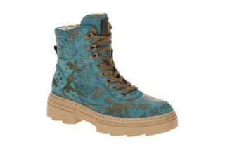 Waldl?ufer 977801 Damen Winterstiefeletten blau lago/khaki H-SAIGA Plateau Boots