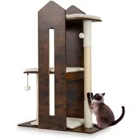 COSTWAY Kratzbaum, Katzenbaum, mit 3 Plattformen & abnehmbaren Kissens