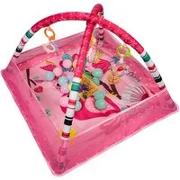 JEOBEST Spielbogen Krabbeldecke, Spieldecke mit Bällebad, Padded Mat for Newborns, mit Spielzeug und 18 Bälle