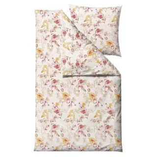 Bio-Satin-Bettwäsche aus Baumwolle in zedergelb | Södahl Flower Burst. Das strukturierte Schlafzimmer-Zubehör für Ihren geordneten Alltag.