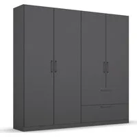OTTO home Drehtürenschrank Kleiderschrank Schrank Garderobe Wäscheschrank CHALLENGER (Breiten 181/226 cm, Höhen 197/210 cm) Metallgriffe in Graumetallic und geräumige Schubladen MADE IN GERMANY