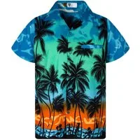 King Kameha Hawaiihemd Beach Eclectic Funky Hawaii-Hemd, Herren, Kurzarm, Front-Tasche