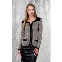 Passioni Cardigan mit Strukturdruck und Strassdetails
