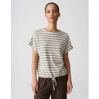 OPUS Kurzarmshirt Sedopa aus Jersey mit Strickoptik Der Tunnelzug im Saum gibt dem Look eine variable Form