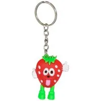 soma Schlüsselanhänger Schlüsselanhänger Mini Erdbeere Anhänger 4 cm 3D Geschenk Cartoon, Schlüsselanhänger Haustierschlüsselanhänger Geschenk Hund Frau Herren