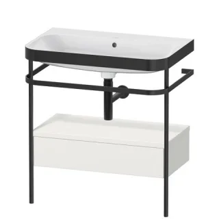 Duravit Happy D.2 Plus c-bonded Set mit Metallkonsole und Schubkasten Nordic Weiß Seidenmatt 775x490 HP4742N3939