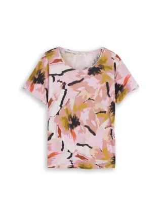 Tom Tailor - Plus Size - T-Shirt aus Baumwolle big abstract flower print - Gr. - 54