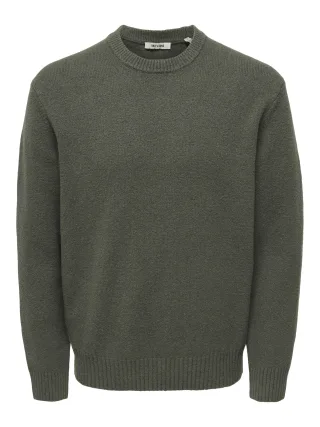 ONLY&SONS - ONSJAMES RLX CREW KNIT NOOS Beluga - Gr. - XL