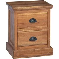 vidaXL Nachttisch Nachttisch mit Schubladen Natur 40 x 30 x 50 cm Massivholz (1-St)