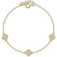 Suzan Gold Goldarmband Suzan Gold® 375 Echtgold Armband Damen mit drei filigranen Clover