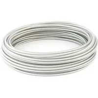 DQ-PP Seil DQ-PP DRAHTSEIL in PVC 15m, 2-6mm, 1x19, verzinkt Stahlseil, Seil Draht, transparent, schwarz, rot, blau, grün