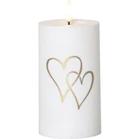 STAR TRADING LED-Kerze Flamme Heart (1-tlg), Grabkerze Kunststoff goldene Herzen Timer Sensor