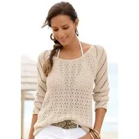 LASCANA Ajourpullover mit tollem Lochstrickmuster, Strandpullover, leicht transparent