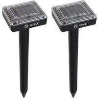Repest Maulwurfgitter Maulwurfschutz Solar Abwehr, 38x9.3x38 cm, Spar-Set, 2-St., wasserfest praktisch, Ton wird im 20-Sekunden-Takt abgegeben