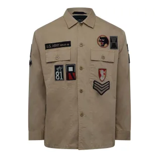 Herren Replay Classic Overshirt in Beige