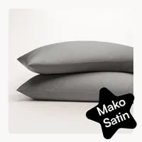 Seralino Kissenbezüge Mako Satin Kissenbezug (100% Bio Baumwolle) weich, hautfreundlich, (2 Stück), Fairtrade/ GOTS zertifizierte uni Kissenhülle mit Reißverschluss