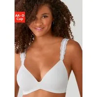 LASCANA Push-up-BH ohne Bügel, mit Spitzenträgern, bequemer BH, T-Shirt-BH, Racerback BH
