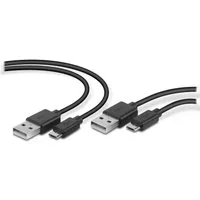 Speedlink STREAM Play & Charge Cable SET, schwarz USB-Kabel, USB-A, Mikro-USB, Ladekabel für PS4 Controller, 2er-Set