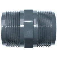 Cepex Steckfitting PVC Fitting, Doppelnippel 1 1/2 Zoll, PVC-U AG x AG, Rohrverbinder
