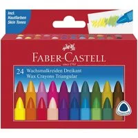 Faber-Castell Hefter Faber-Castell Wachsmalstifte - dreikant - 24-er Kartonetui