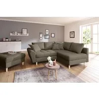 Home affaire Ecksofa Rice L-Form, B: 223 cm - OTTO. Verlässliche Qualität., Set: Sofa & Hocker, 3 Zierkissen, Federkern