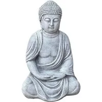 Stone and Style Gartenfigur Frostfeste Steinfigur sitzender Buddha Shiva
