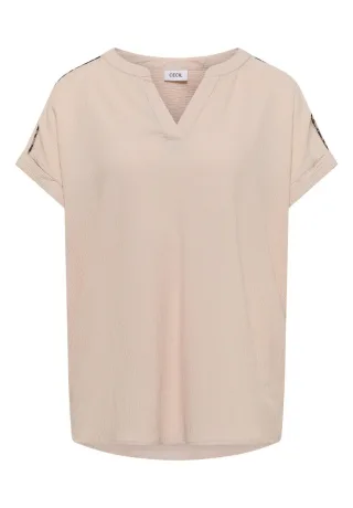 CECIL - Strukturiertes Blusenshirt beige - Gr. - XL
