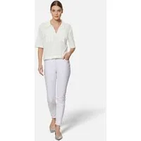 MADELEINE Kurzarmbluse Kurzarm-Bluse im Boxy-Style mit Lochstickerei