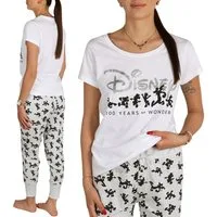 Disney Pyjama DISNEY Mickey Mouse Damen-Pyjama, Baumwolle, 2-teilig, kurzarm