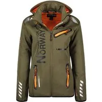 Geographical Norway Softshelljacke Damen Softshell Windbreaker Regen Outdoor Jacke in Unifarbe, mit abnehmbarer Kapuze, mit Stehkragen