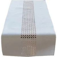 matches21 HOME & HOBBY Tischdecke Tischläufer Durchbrochene Ornamente wollweiß 40x90 cm (1-tlg)