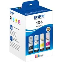 Epson 104 EcoTank 4-colour MultiPack Tintenflasche Tintenpatrone (Multipack, 4-tlg., Original 104 EcoTank 4-colour MultiPack, Schwarz, Cyan, Magenta, Gelb)