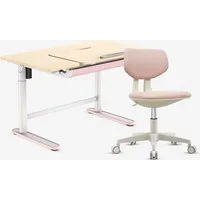 Ergolutions Kinderschreibtisch elektrisch höhenverstellbar + Kinderstuhl, Einklemm und Kollisionsschutz / Tischplatte Neigbar / 5 Jahre Garantie