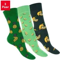 Footstar Basicsocken Damen/Herren Bunte Motiv Socken Funny Baumwollsocken