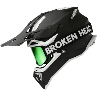 Broken Head Crosshelm BND-Stealth Schwarz + Struggler Magnet Brille Grün