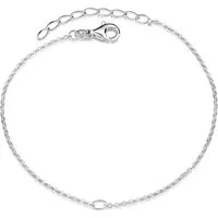 Materia Armkette Silber Charms Armband Ankerkette mit Öse SA-123, 925 Sterling Silber