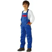 Planam Latzhose Kinderlatzhose 100% Baumwolle 292 g/qm Größe 134 / 140 kornblau / rot