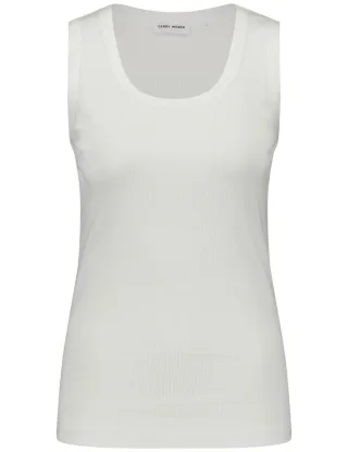 GERRY WEBER Collection - Stretchiges Basic-Top beige/weiß - Gr. - 48