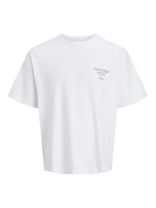 JACK&JONES - JORCOTEDAZUR PHOTOBACK TEE SS CN Bright White - Gr. - L