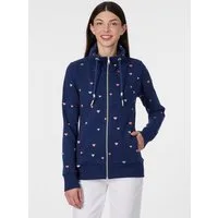 Ragwear Sweatjacke RONETTE HEARTS Baumwollmischung, innen unbrushed, leicht taillierte Form