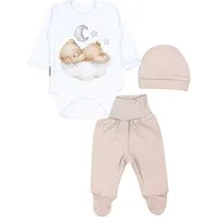 TupTam Langarmbody Baby Mädchen Jungen Bekleidungsset Langarmbody Hose Mütze mit Spruch