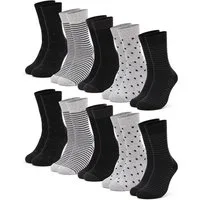 OCCULTO Basicsocken Damen Muster Socken 10 Paar (Modell: Michaela) (10-Paar)