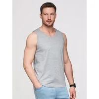 OMBRE Tanktop Herren Tanktop Regular Fit mit Rundhalsausschnitt Grey melange L (kein Set, 1-tlg)