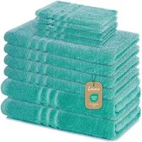Lavea Handtuch Set Elena, Duschtücher, Handtücher, Gästetücher, Waschhandschuhe, 100% Baumwolle (Set, 10-St), Frottierserie, weich & saugstark, pflegeleicht, 500 g/m² Frottier
